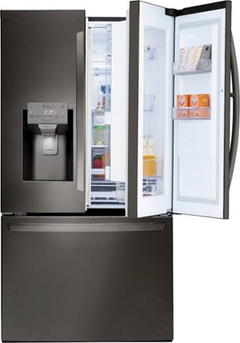 LG - 27.7 Cu. Ft. French Door-in-Door Smart Wi-Fi Enabled Refrigerator - Black Stainless Steel-Front_Standard 