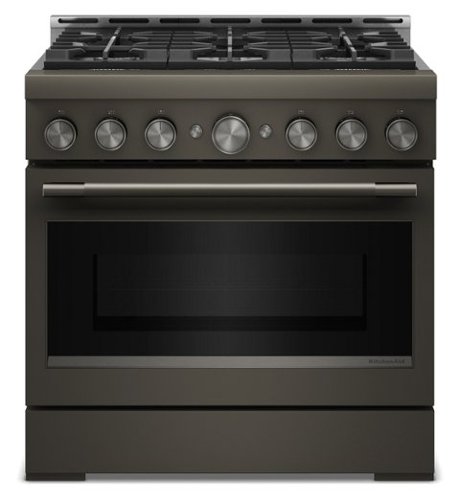 KitchenAid - 5.1 Cu. Ft Commercial Gas Range with No Preheat Air Fry Mode and 6 Burner - Black Ore-Front_Standard 