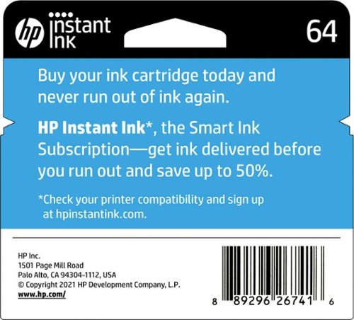 Color Black HP - 64 Standard Capacity Ink Cartridge - Black