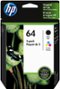 HP - 64 2-Pack Standard Capacity Ink Cartridges - Black/Tri-color-Front_Standard