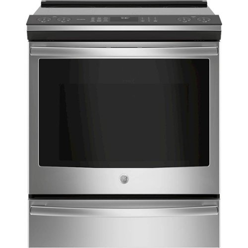 GE - 5.3 Cu. Ft. Slide-In Electric Induction Convection Range - Stainless Steel