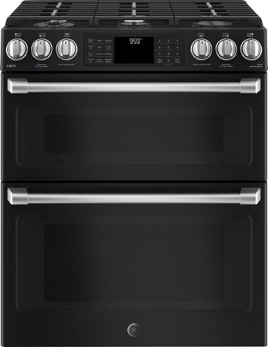 GE - Café Series 6.7 Cu. Ft. Self-Cleaning Slide-In Double Oven Gas Convection Range-Front_Standard 