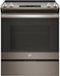 GE - 5.3 Cu. Ft. Self-Cleaning Slide-In Electric Range - Slate-Front_Standard