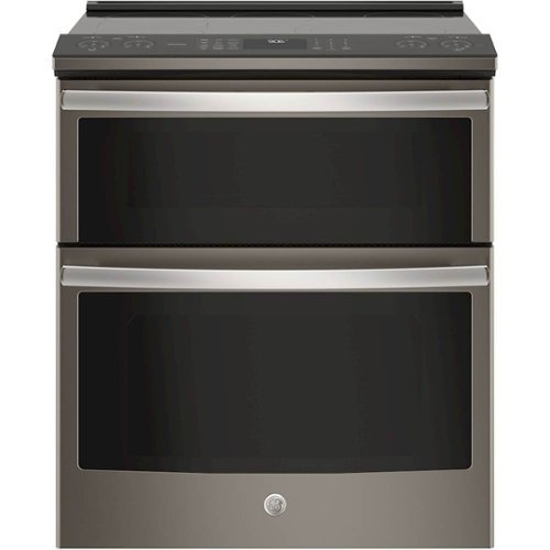 GE - 6.6 Cu. Ft. Slide-In Double Oven Electric Convection Range-Front_Standard 