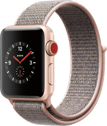  Apple Watch Series 3 (GPS + Cellular) 38mm Gold Aluminum Case with Pink Sand Sport Loop - Gold Aluminum