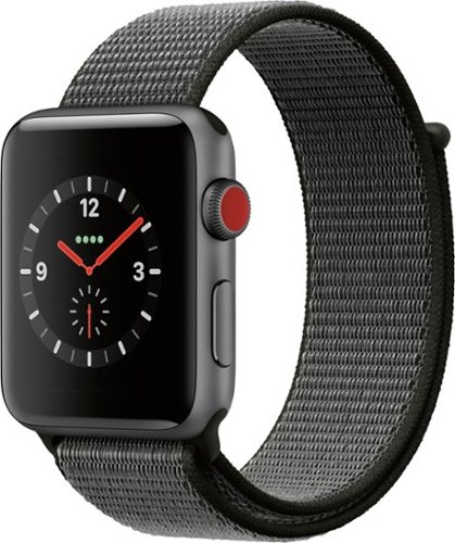  Apple Watch Series 3 (GPS + Cellular) 42mm Space Gray Aluminum Case with Dark Olive Sport Loop - Space Gray