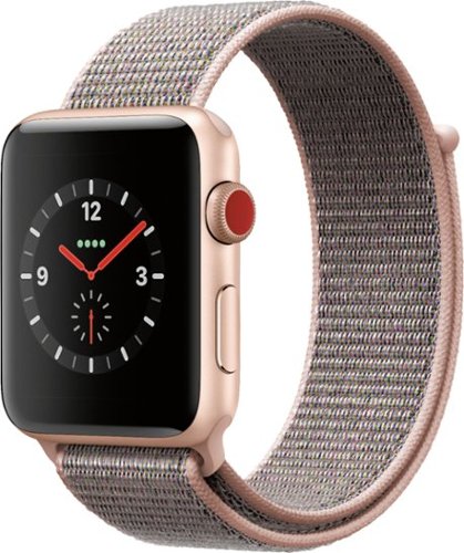  Apple Watch Series 3 (GPS + Cellular) 42mm Gold Aluminum Case with Pink Sand Sport Loop - Gold Aluminum