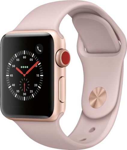 Apple Watch Series 3 (GPS + Cellular) 38mm Gold Aluminum Case with Pink Sand Sport Band - Gold Aluminum (Verizon) - (2017)-Angle_Standard 