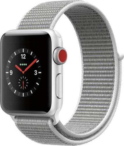 Apple Watch Series 3 (GPS + Cellular) 38mm Silver Aluminum Case with Seashell Sport Loop - Silver Aluminum (Verizon) - (2017)-Angle_Standard 
