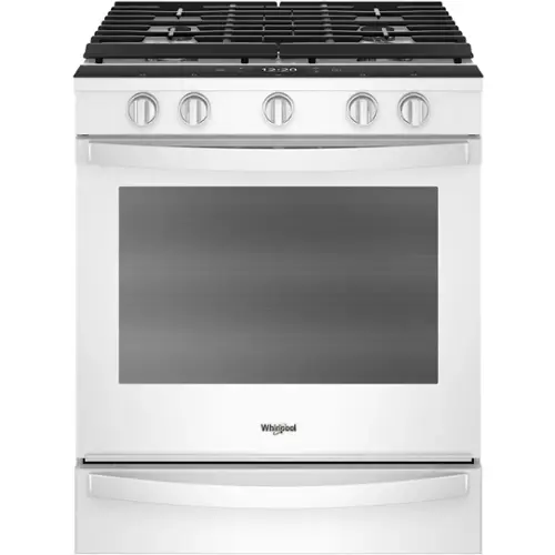 Front. Whirlpool - 5.8 Cu. Ft. Slide-In Gas Convection Range with Self-Cleaning with Air Fry with Connection - White.