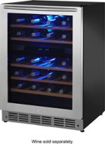 Insignia™ - 44-Bottle Built-In Wine Refrigerator - Stainless steel - Front_Standard