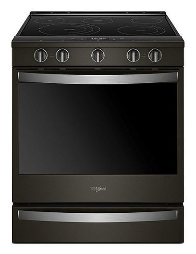 

Whirlpool - 6.4 Cu. Ft. Slide-In Electric Convection Range with Self-Cleaning with Air Fry with Connection - Black Stainless Steel
