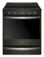 Front. Whirlpool - 6.4 Cu. Ft. Slide-In Electric Convection Range with Self-Cleaning with Air Fry with Connection - Black Stainless Steel.
