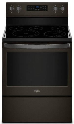 Whirlpool - 5.3 Cu. Ft. Freestanding Electric Convection Range with Self-High Heat Cleaning Method - Black stainless steel