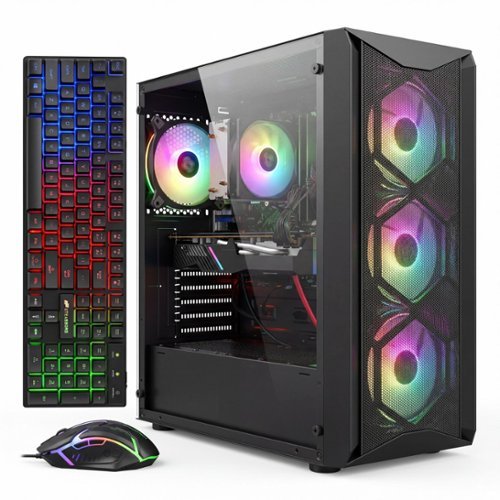 STGAubron - Gaming PC Computer Desktop, AMD Ryzen 5 5500 up to 4.2Ghz, GeForce RTX 3060 12G, 16G DDR4 RAM, 1T SSD, WIN11H - Black-Front_Standard 