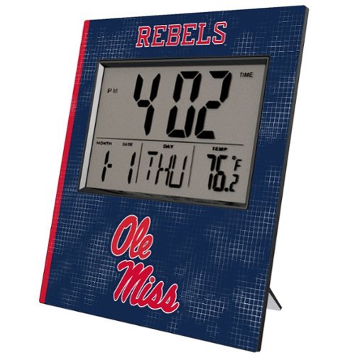 Keyscaper - Ole Miss Rebels Cross Hatch Digital Desk Clock - Multicolor-Front_Standard 