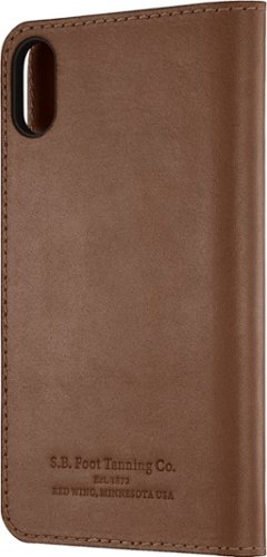  Platinum™ - Genuine American Leather Folio Case for Apple® iPhone® X and XS - Bourbon