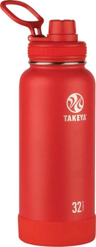  Takeya - Actives 32-Oz. Insulated Stainless Steel Water Bottle with Spout Lid - Fire