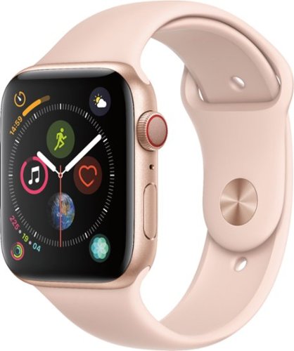 Apple Watch Series 4 (GPS + Cellular) 44mm Gold Aluminum Case with Pink Sand Sport Band - Gold Aluminum (AT&T) - (2018)-Left_Standard 