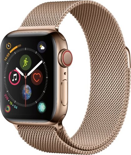 Apple Watch Series 4 (GPS + Cellular) 40mm Gold Stainless Steel Case with Gold Milanese Loop - Gold Stainless Steel (AT&T) - (2018)-Left_Standard 