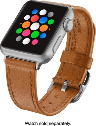  Platinum™ - Leather Watch Strap for Apple Watch™ 38mm - Old Saddle