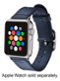 Platinum™ - Leather Watch Strap for Apple Watch™ 38mm - Navy Blue-Angle_Standard
