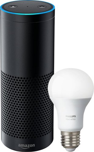  Amazon - Echo Plus (1st Generation) - Smart Speaker with Alexa &amp; Philips Hue Bulb - Black