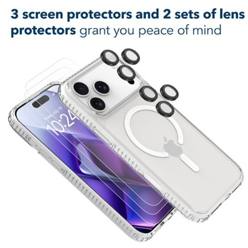 Insignia™ Glass Screen Protector with Lens Protection for Apple iPhone 17 Pro Max (3-Pack) - Clear BUY IN MIDDLE EAST