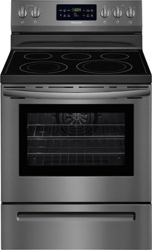 Frigidaire - 5.4 Cu. Ft. Self-Cleaning Freestanding Electric Convection Range - Black stainless steel-Front_Standard 
