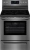 Frigidaire - 5.4 Cu. Ft. Self-Cleaning Freestanding Electric Convection Range - Black stainless steel-Front_Standard