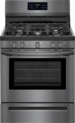 Frigidaire - 5.0 Cu. Ft. Self-Cleaning Freestanding Gas Convection Range - Black Stainless Steel-Front_Standard 
