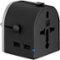 Platinum™ - All-in-One Travel Adapter with 2 USB Ports - Black-Front_Standard