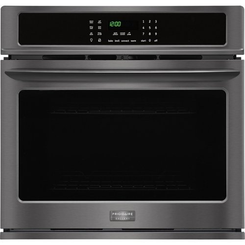 Frigidaire - Gallery Series 30" Built-In Single Electric Convection Wall Oven - Black Stainless Steel-Front_Standard 
