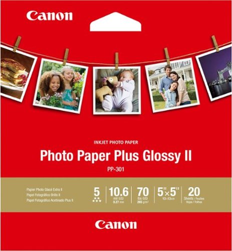 Canon - Glossy Photo 5&quot; x 5&quot; 20-Count Paper