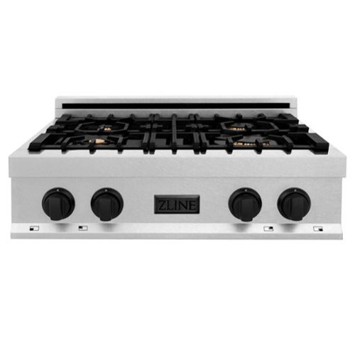 ZLINE - Autograph 30 in. Legacy Gas Rangetop with 4 Burners in Satin Steel with Black Accents - Satin Stainless Steel