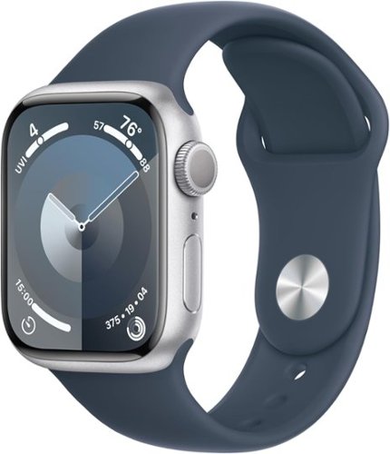Refurbished Excellent - Apple Watch Series 9 Aluminum 41mm A2978 (GPS Only, No Cellular) - Silver - (2023)-Front_Standard 