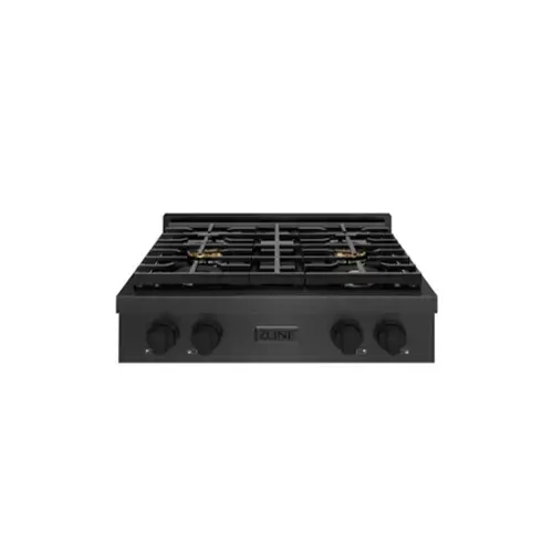 Front. ZLINE - ZLINE 30 in. Paramount Gas Rangetop with 4 Burner DuoPro Cooktop in Black Satin Stainless Steel (PSRTBS-30) - Black Satin Stainless Steel.
