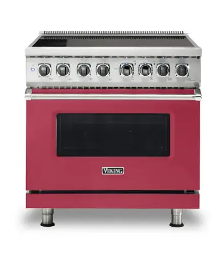 Front. Viking - 5 Series 5.6 Cu. Ft. Freestanding Electric Induction Range - Valentine.