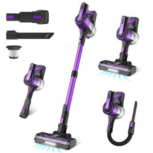 Poweart - V870 Cordless Stick Vacuum, 30Kpa Powerful, 350W Motor, 8-in-1 Lightweight, 45 Min Runtime for Hardfloor, Carpet - Purple-Front_Standard 