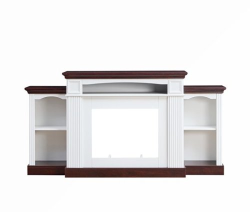 Dexmalle - Farmhouse Style Fireplace TV Stand for 70-inch TV - White-Front_Standard 