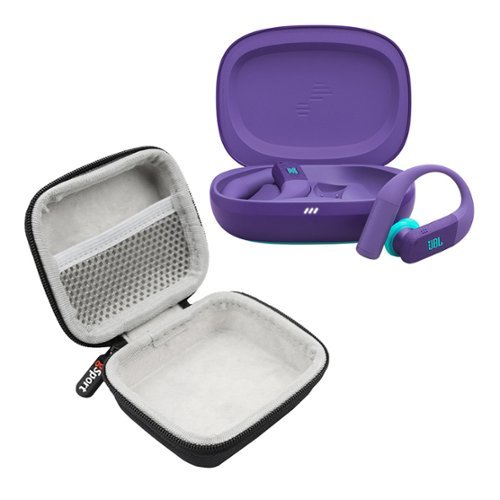 JBL - Endurance Peak 4 True Wireless Noise Cancelling Sport Earbuds Bundle with gSport Case - Purple-Front_Standard 