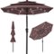 Best Choice Products - 10ft 3-Tier Solar Patio Umbrella w/ 24 LED Lights, Tilt Adjustment, Easy Crank - Deep Taupe-Front_Standard