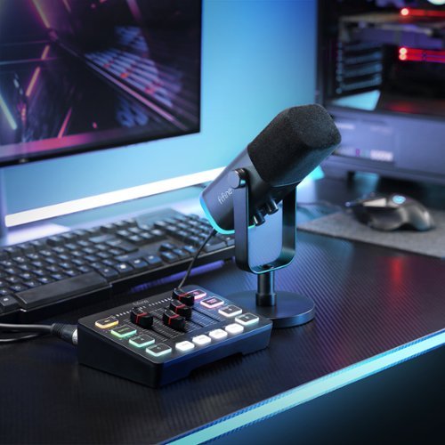 FIFINE Gaming Mic & Audio Mixer Set, XLR/USB Dynamic Microphone for Podcast/Voice Video, RGB Fade Gaming Lighting - Black HOW TO BUY