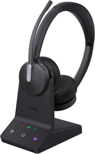 Yealink - 1208674 WH64 Dual Teams Wireless Headset, DECT&Bluetooth - Black-Front_Standard 
