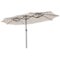 Costway - 15FT Twin Patio Double-Sided Umbrella 48 Solar LED Lights Crank Outdoor - Beige-Front_Standard