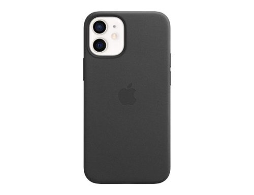 Apple - iPhone Leather Case with MagSafe for iPhone 12 mini - Black-Front_Standard 