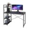 Bestier - Writing Desk with Bookshelf - 47" wide - Black-Front_Standard