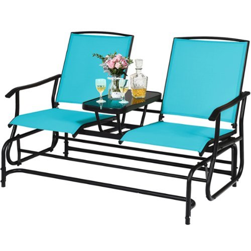 Saruwa2♡ Costway 2 Person Outdoor Patio Double Glider Chair Loveseat