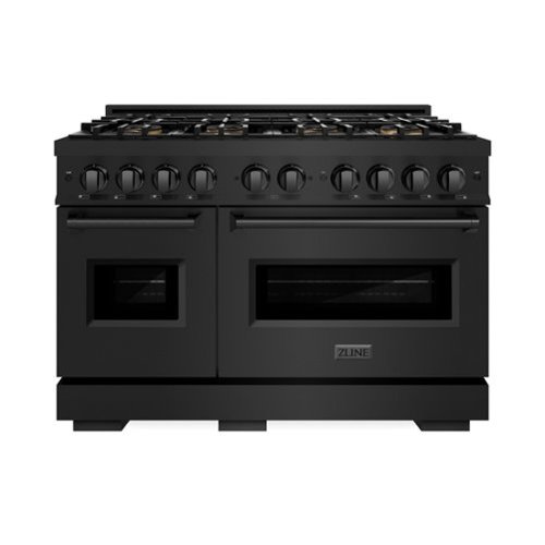 ZLINE - 48 in. 6.7 cu. ft. Classic Freestanding Gas Range with 8 DuoPro Burners and Dual Ovens in Black Stainless Steel - Black Stainless Steel