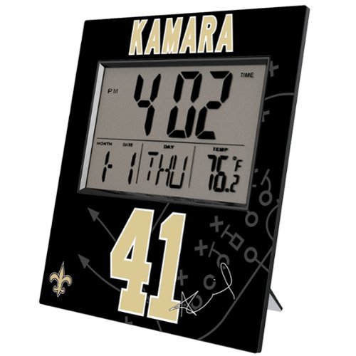 Keyscaper - Alvin Kamara New Orleans Saints Digital Desk & Wall Clock - Multicolor-Front_Standard 